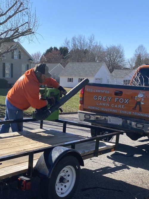 loading lawn care equipment